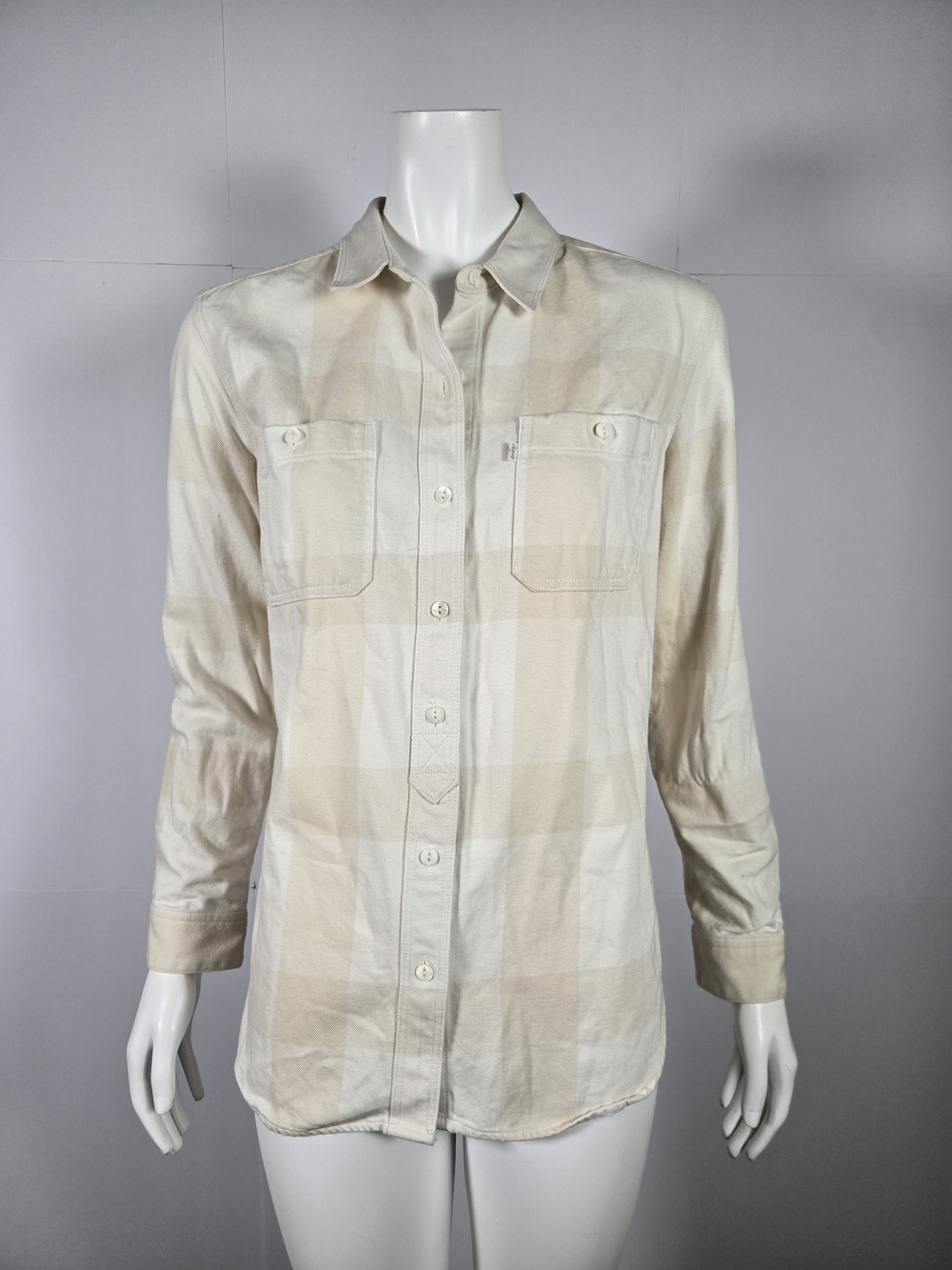 Levi's Cream and Beige Plaid Button-Down Shirt - Women's